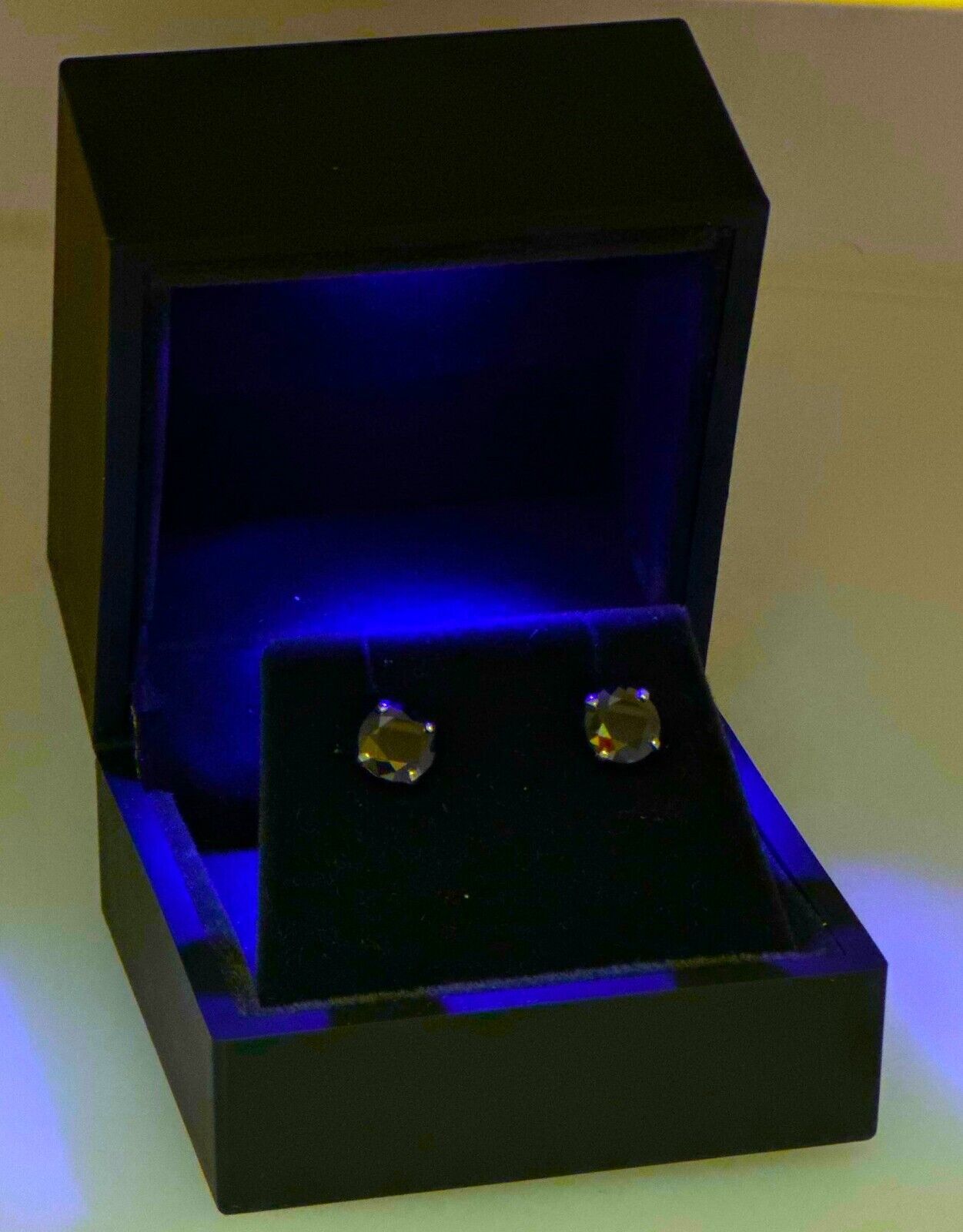 14K Gold GRA CertifiedD-VVS1 Black Moissanite Martini PushBack Stud Earrings