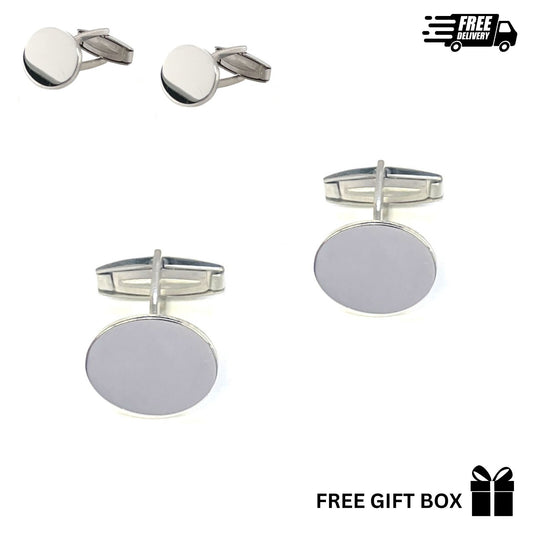 925 Sterling Silver Italy Oval Cufflinks