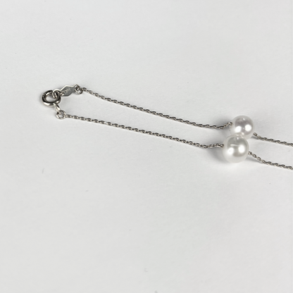 14k Yellow & White Gold Genuine White Pearls by the yard 16"& 18" Necklace