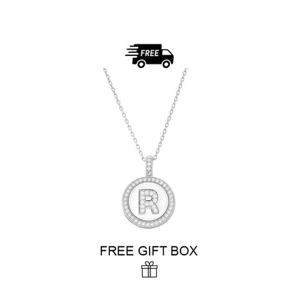 925 Sterling Silver Initial Letter Pendant With Cubic Zirconia