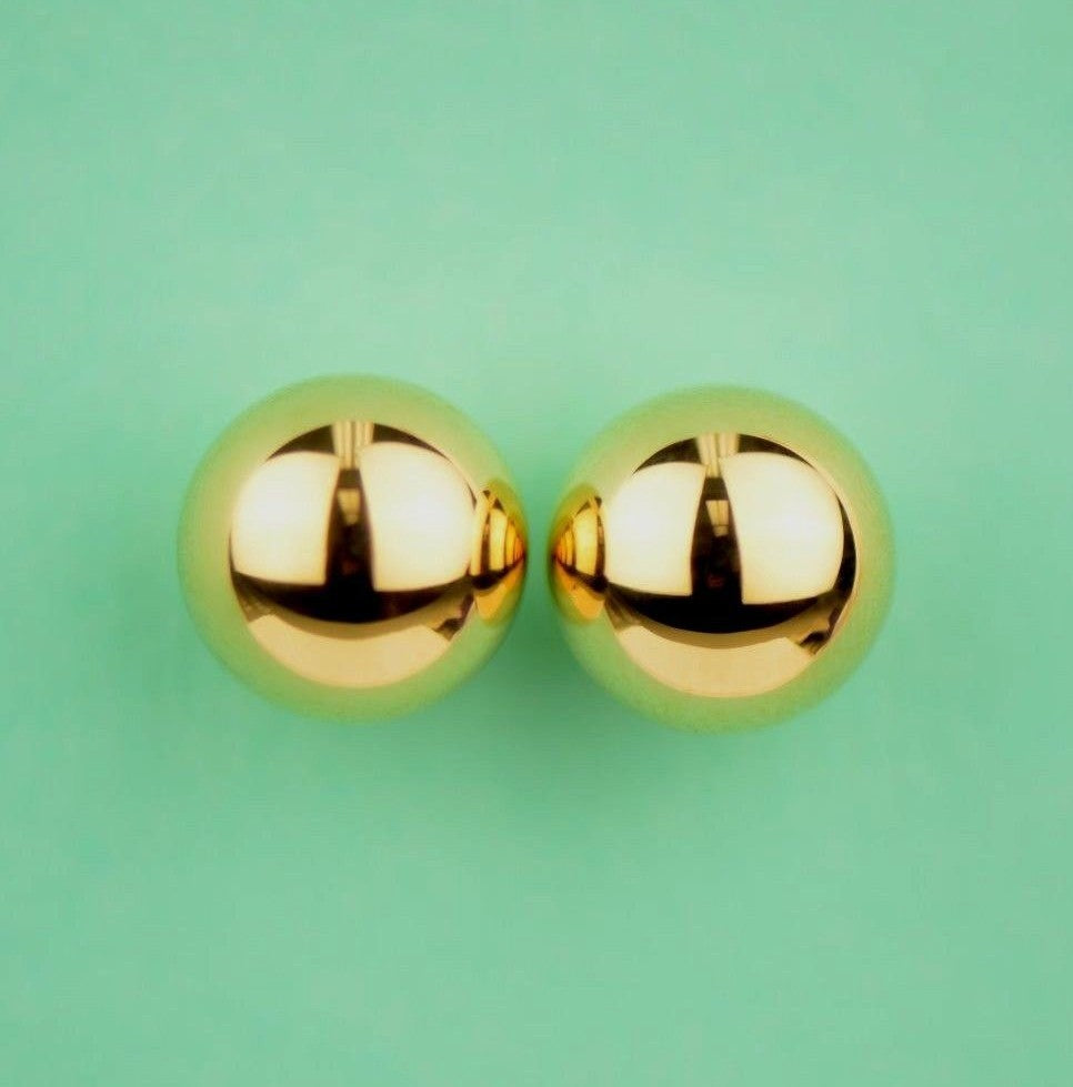 14K Yellow Gold Ball 2mm To 12mm Push Back Earrings