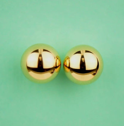 14K Yellow Gold Ball 2mm To 12mm Push Back Earrings