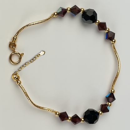 14K Yellow Gold Elegant Crystals Bracelet Kids Baby Girls & Boy -With Extension