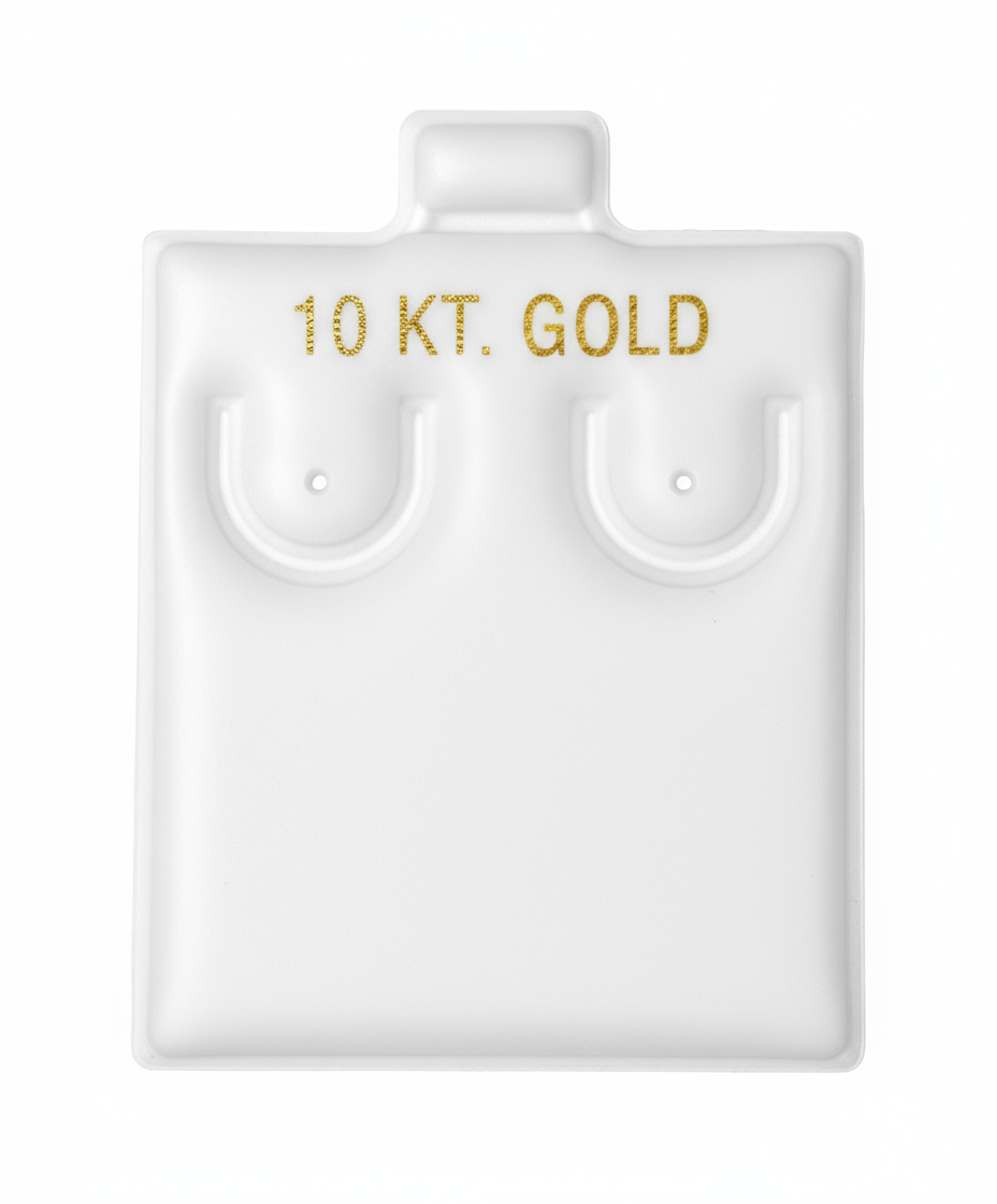 White Vinyl Stud 10k Huggie Card Puff Pad Jewelry Display Holder 100pcs