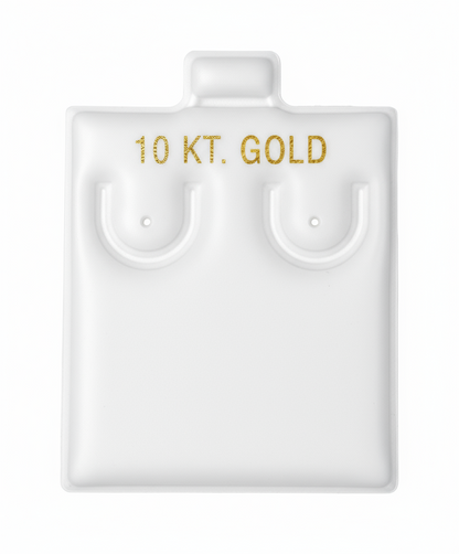 White Vinyl Stud 10k Huggie Card Puff Pad Jewelry Display Holder 100pcs