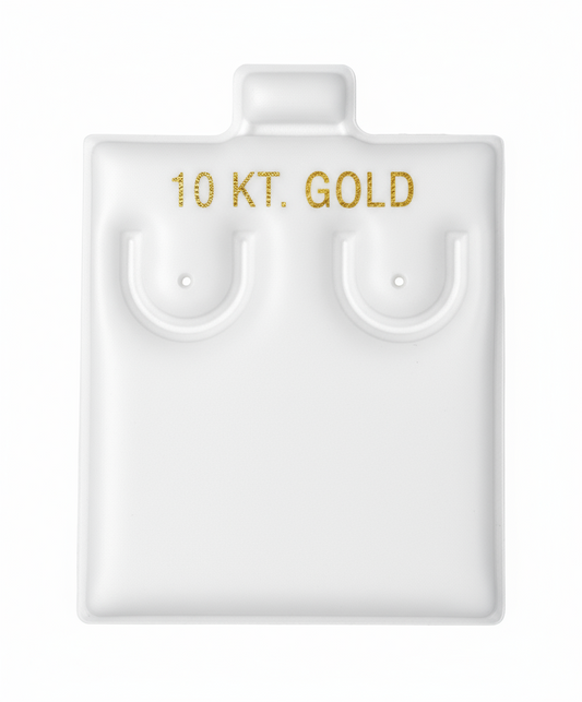 White Vinyl Stud 10k Huggie Card Puff Pad Jewelry Display Holder 100pcs