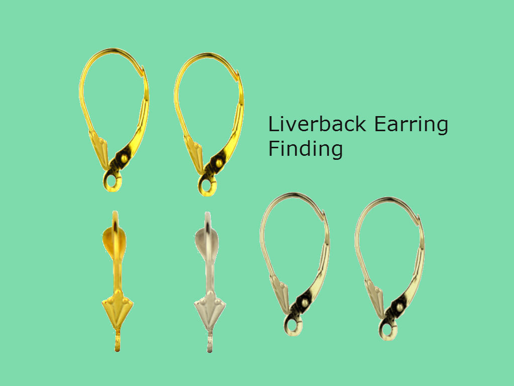 14k Yellow or White Gold Fleur De Lis LeverBack Earring Findings by Pairs!!