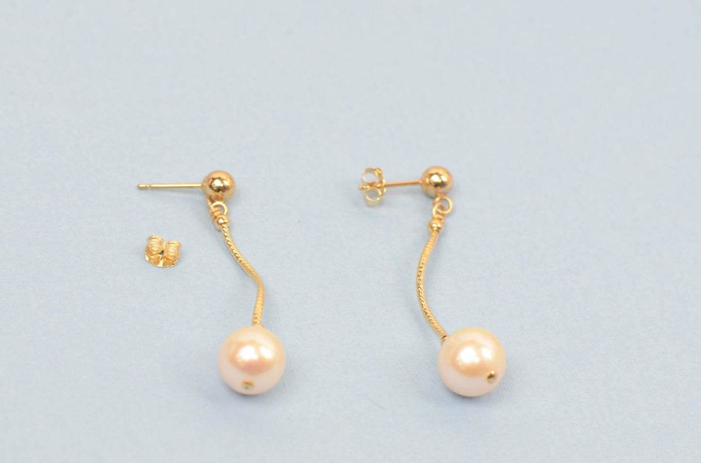 14k Yellow Gold Natural White Pearls 3pcs Women Set:Necklace, Bracelet, Earrings