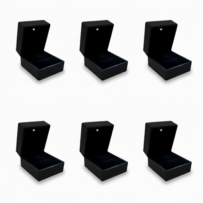 LED Ring Box Velvet Jewelry Case Gifts Box
