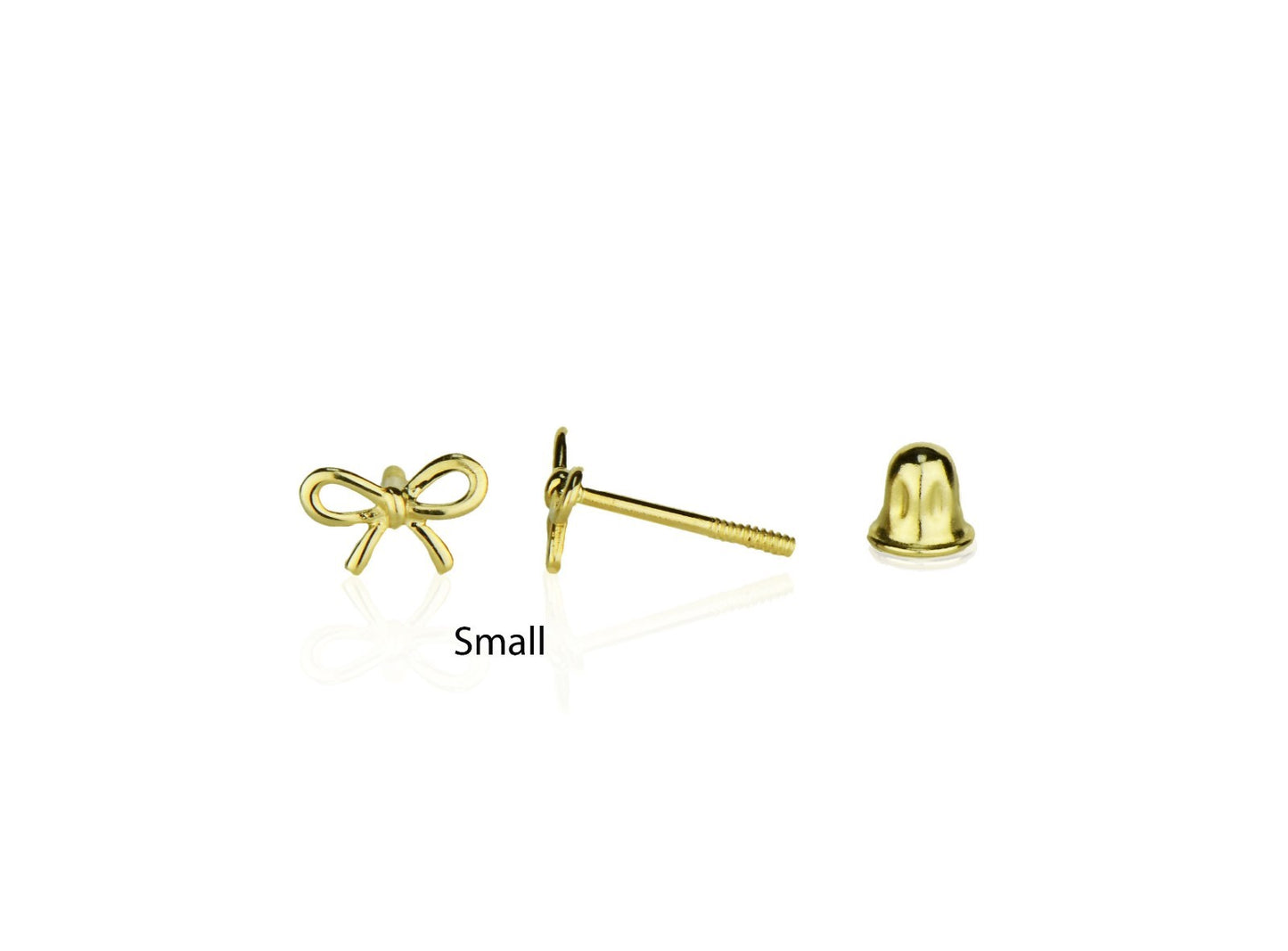 14K Yellow / White / Rose Gold Bow Tie Stud Earrings
