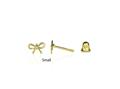 14K Yellow / White / Rose Gold Bow Tie Stud Earrings