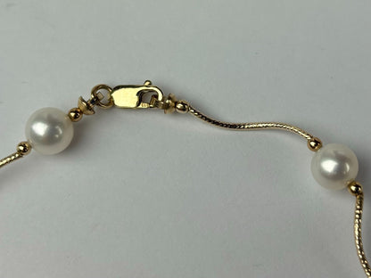 14K Yellow Gold Elegant Freshwater Pearl Bracelets for Women