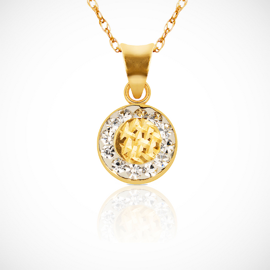 14k Yellow Gold Round Pendant versatile & timeless piece  For Women jewelry