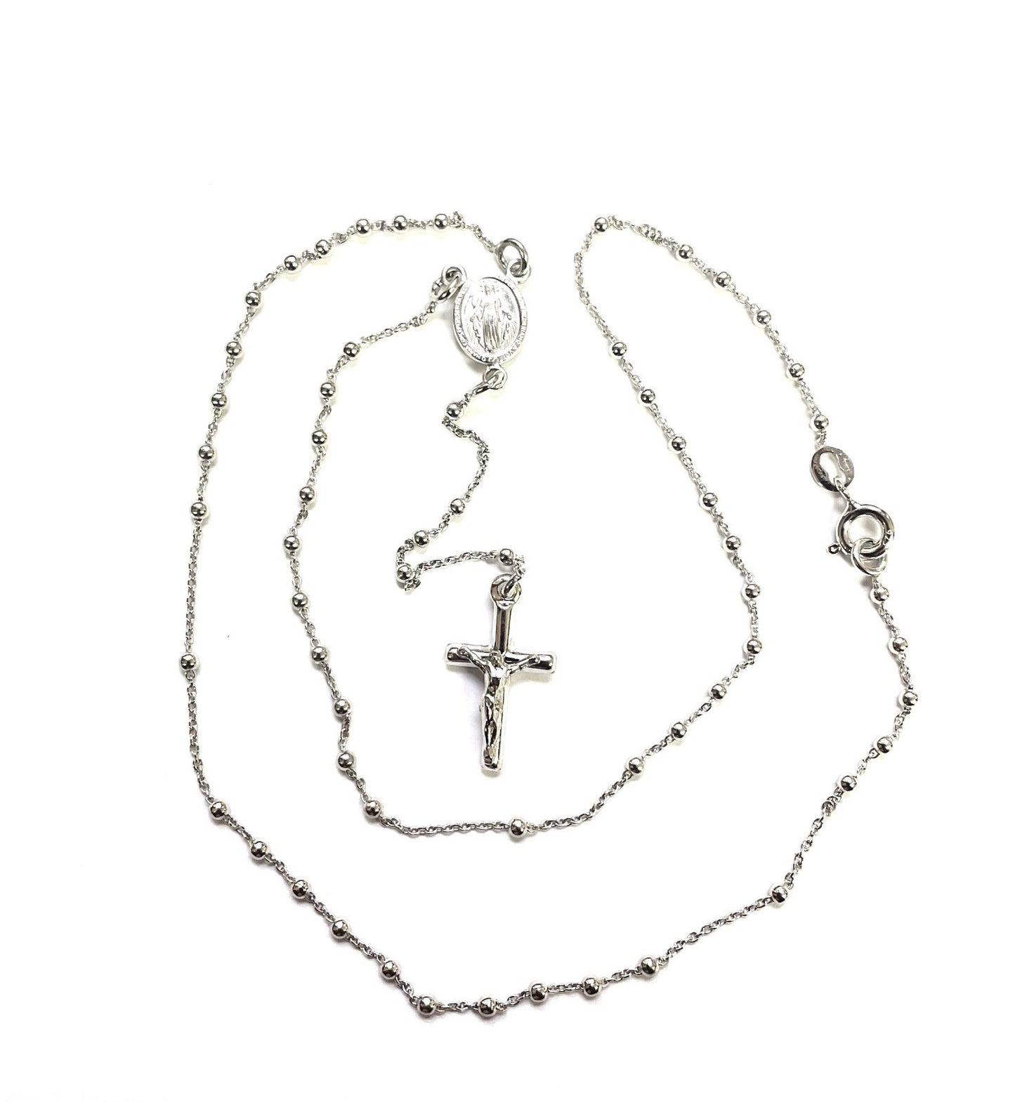 925 STERLING SILVER ITALIAN ROSARY 2mm 18"