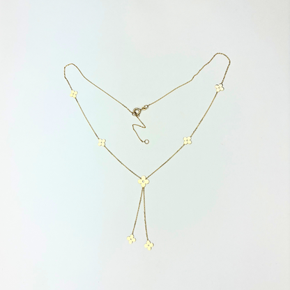 14k Yellow Gold Beautiful  Clover Necklace for Women