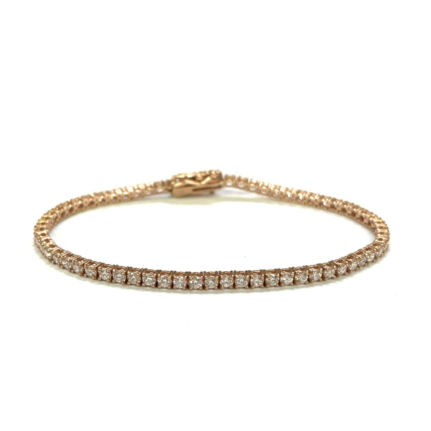 14K Rose Gold Round Lab Grown Diamond Tennis Bracelet  7 Inches