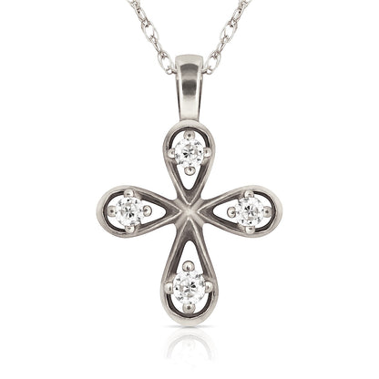 14K Yellow & White Gold CZ Flower Pendant for Women