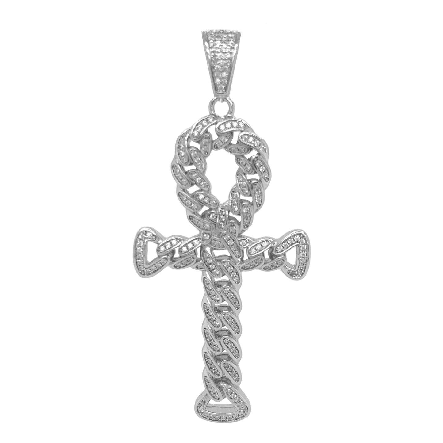 925 Sterling Silver Cross with CZ Charm Pendant