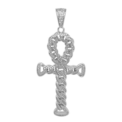 925 Sterling Silver Cross with CZ Charm Pendant
