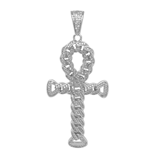 925 Sterling Silver Cross with CZ Charm Pendant