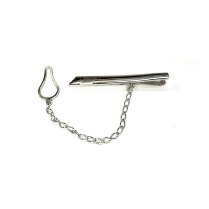 925 Sterling Silver Italy Tie Clip with Chain