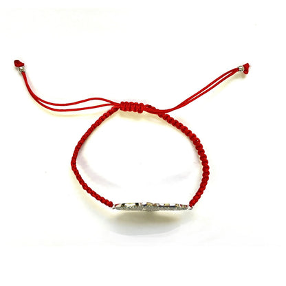 925 Sterling Silver  C Z Hamsa Bracelet 6" Adjustable to 11"