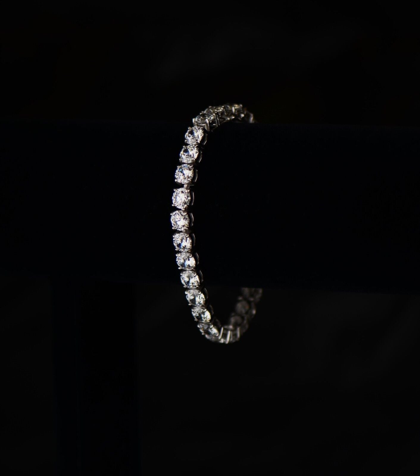 Sterling Silver CZ Tennis Bracelet AAA Round Brilliant Cubic Zirconia Gems