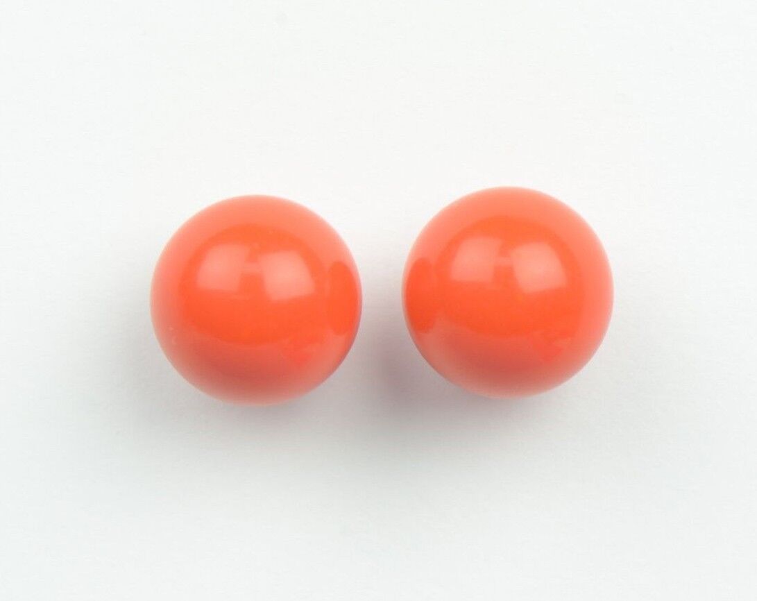 Sterling Silver 925 Red Round Coral Stud Earrings 4-10mm