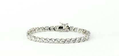 Sterling Silver CZ Tennis Bracelet AAA 5mm Round Brilliant Cubic Zirconia Gems