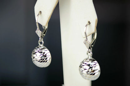 Silver Half ball sterling earrings 925 stud leverback earring round dome