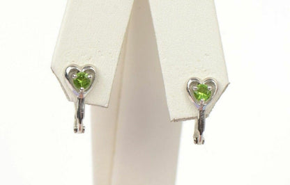 Solid Sterling Silver.925 Dangle Heart Shape Stud Earrings,Birthstone, leverback