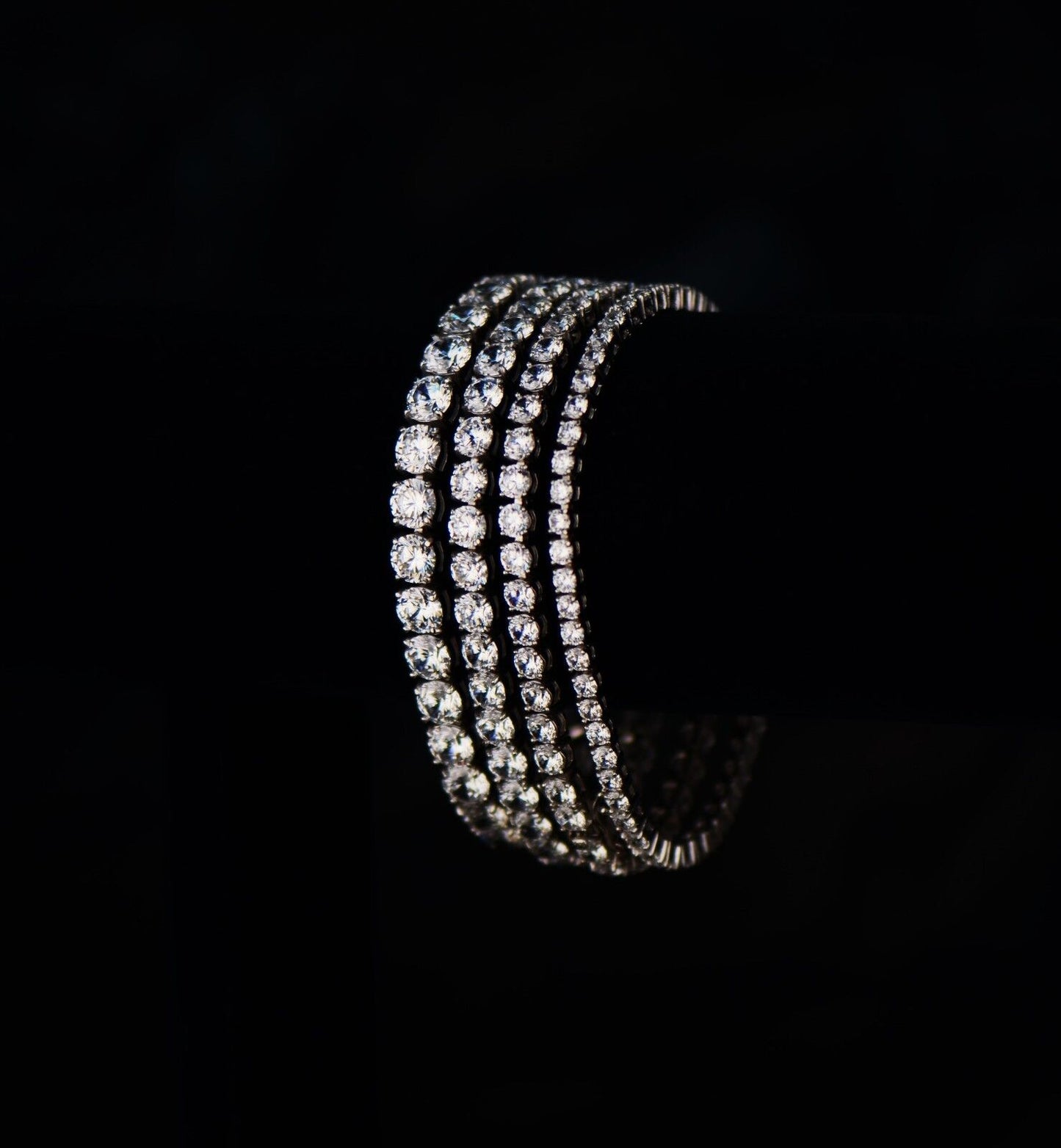 Sterling Silver CZ Tennis Bracelet AAA Round Brilliant Cubic Zirconia Gems