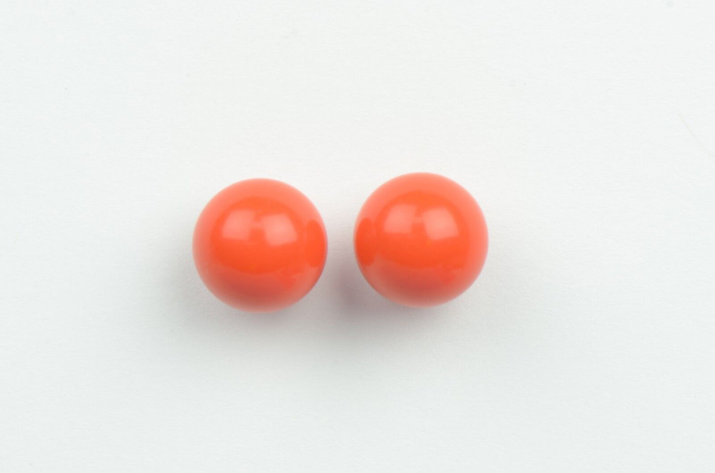 Sterling Silver 925 Red Round Coral Stud Earrings 4-10mm