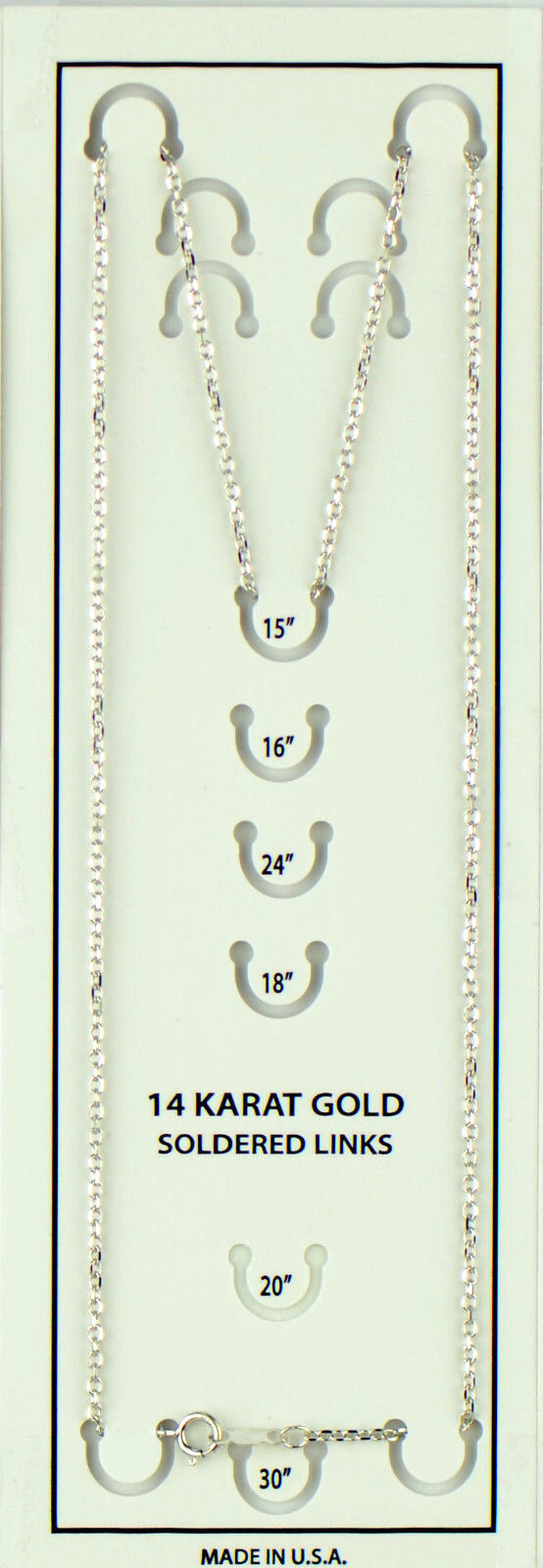 14K White Gold Diamond Cut Soldered Link Chain Necklace (PCHW10)