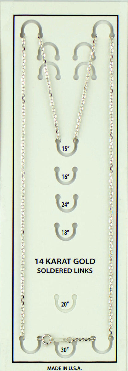 14K White Gold Diamond Cut Soldered Link Chain Necklace (PCHW10)