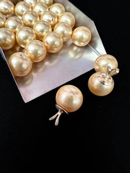 Half Drilled Round Bead Swarovski Crystal Pearls