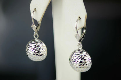 Silver Half ball sterling earrings 925 stud leverback earring round dome