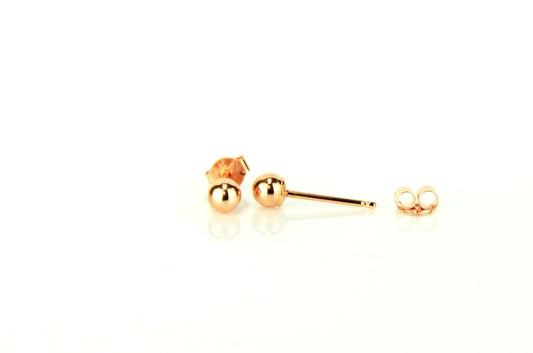 14k Rose Gold  Ball Stud Earrings