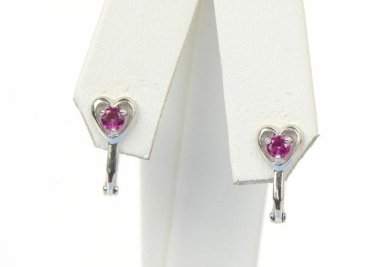 Solid Sterling Silver.925 Dangle Heart Shape Stud Earrings,Birthstone, leverback