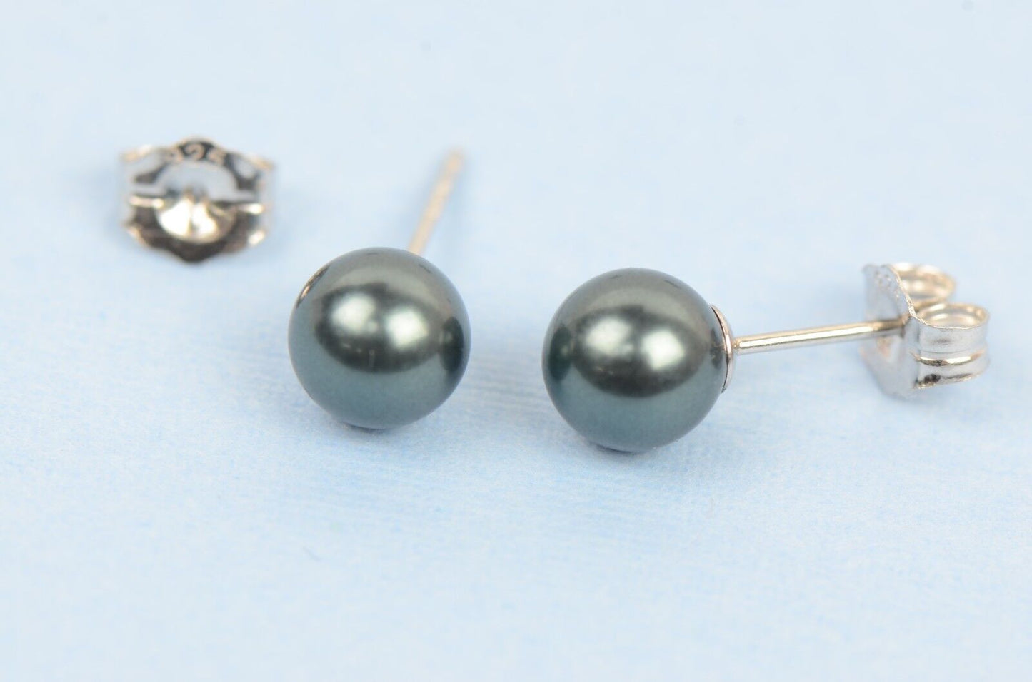 Sterling Silver 925 Stud Pearls Earrings With Swarovski handmade Pearls