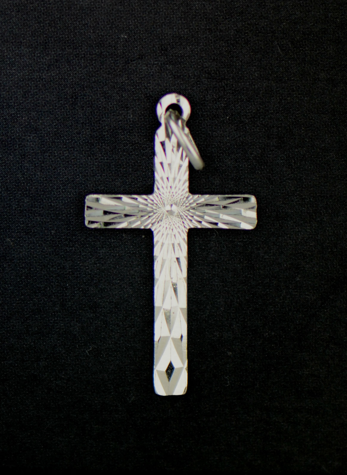 Sterling Silver Cross Marble Moving Effect 3D Pendant 925