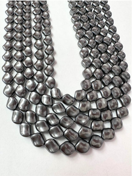 Curve Twist Bead Swarovski Crystal Pearls Dark Grey 9x8mm