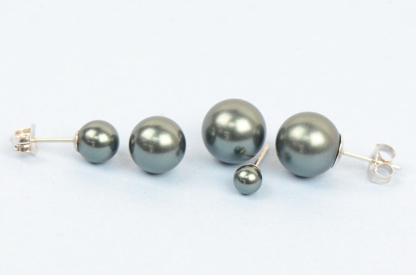 Sterling Silver 925 Stud Pearls Earrings With Swarovski handmade Pearls