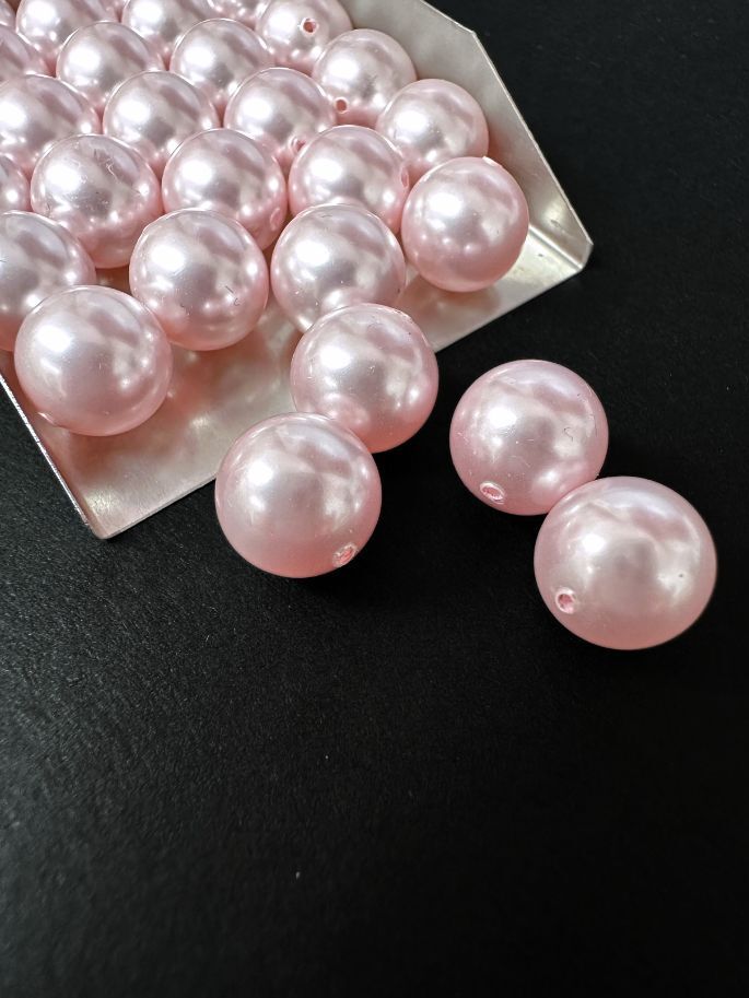 Half Drilled Round Bead Swarovski Crystal Rosaline Pink Pearls