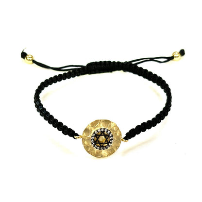 925 Sterling Silver Bracelet Star of David 6" Adjustable to 11"