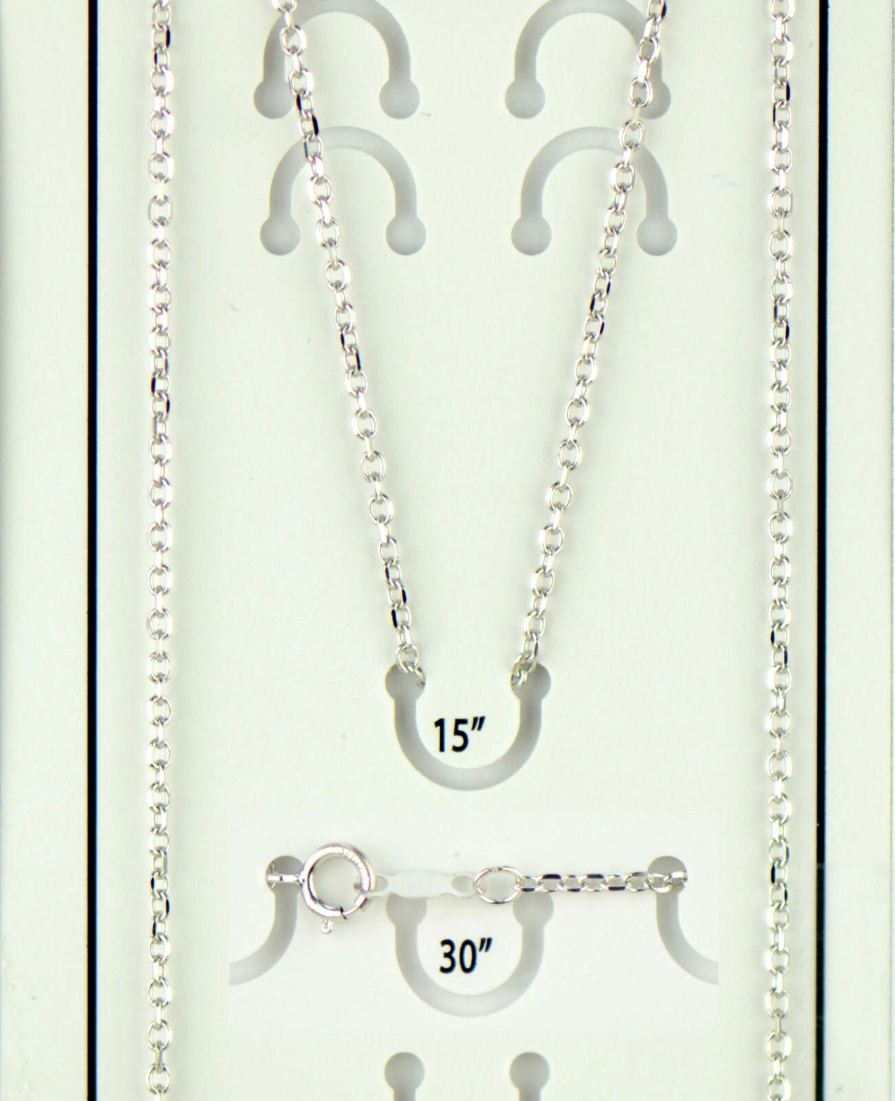 14K White Gold Diamond Cut Soldered Link Chain Necklace (PCHW10)