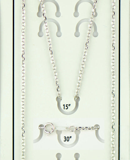 14K White Gold Diamond Cut Soldered Link Chain Necklace (PCHW10)