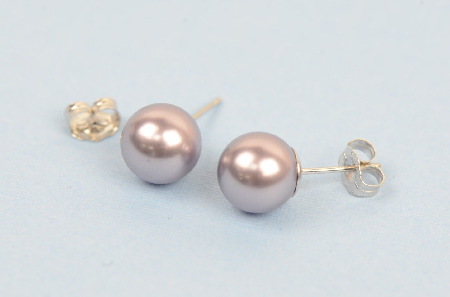 Swarovski Purple Pearls Sterling Silver 925 Stud Earrings