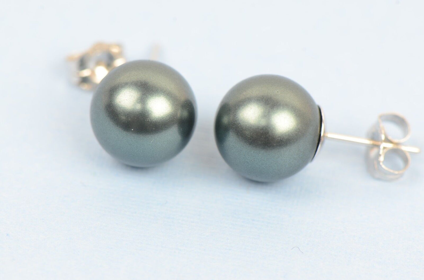 Sterling Silver 925 Stud Pearls Earrings With Swarovski handmade Pearls