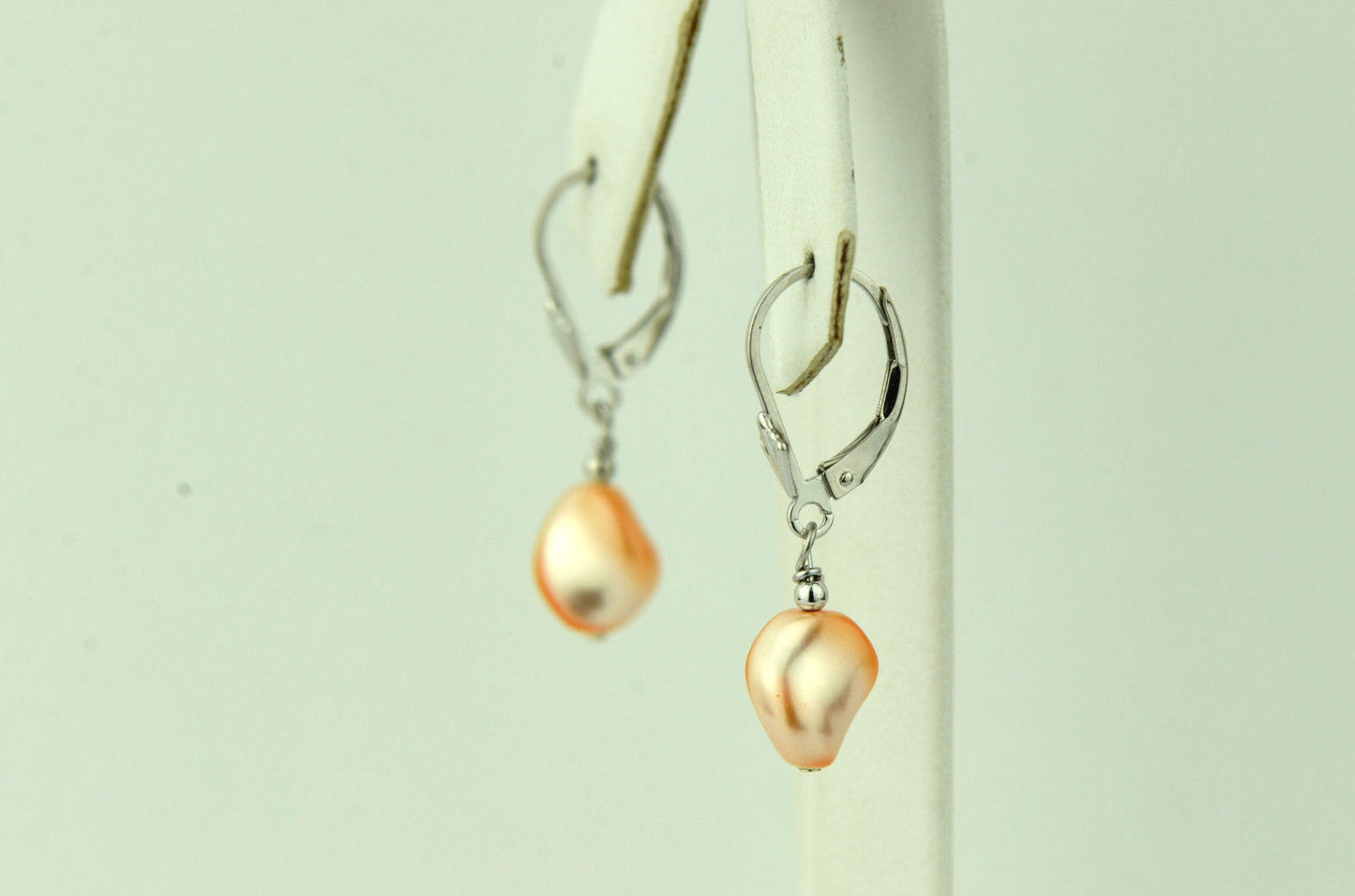 Sterling Silver Pearl Crystallized Crystal dangle drop earrings